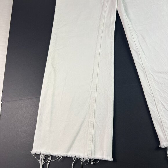 Zara Jeans Women's 27x29* High Rise Wide Leg White Raw Hem Denim Tag 4 - Picture 8 of 16